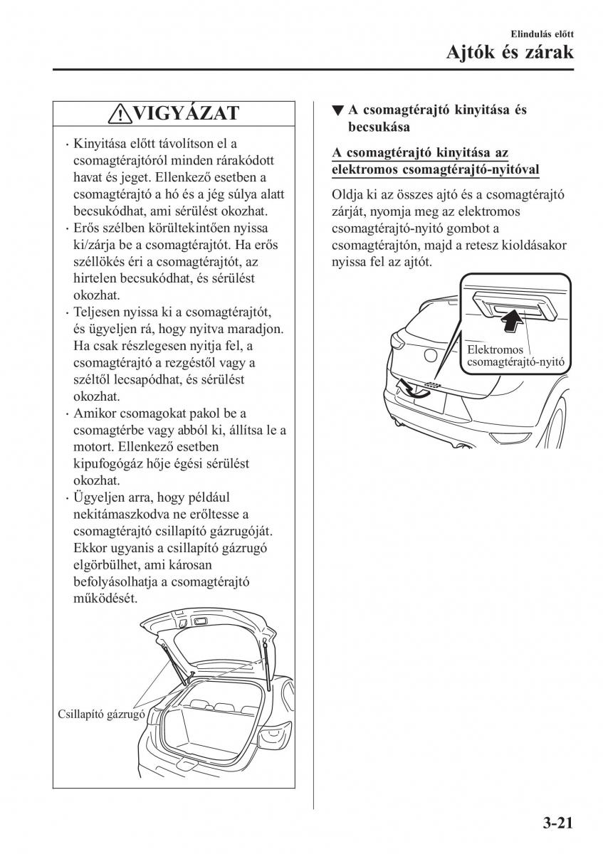 Mazda CX 3 Kezelesi utmutato / page 101