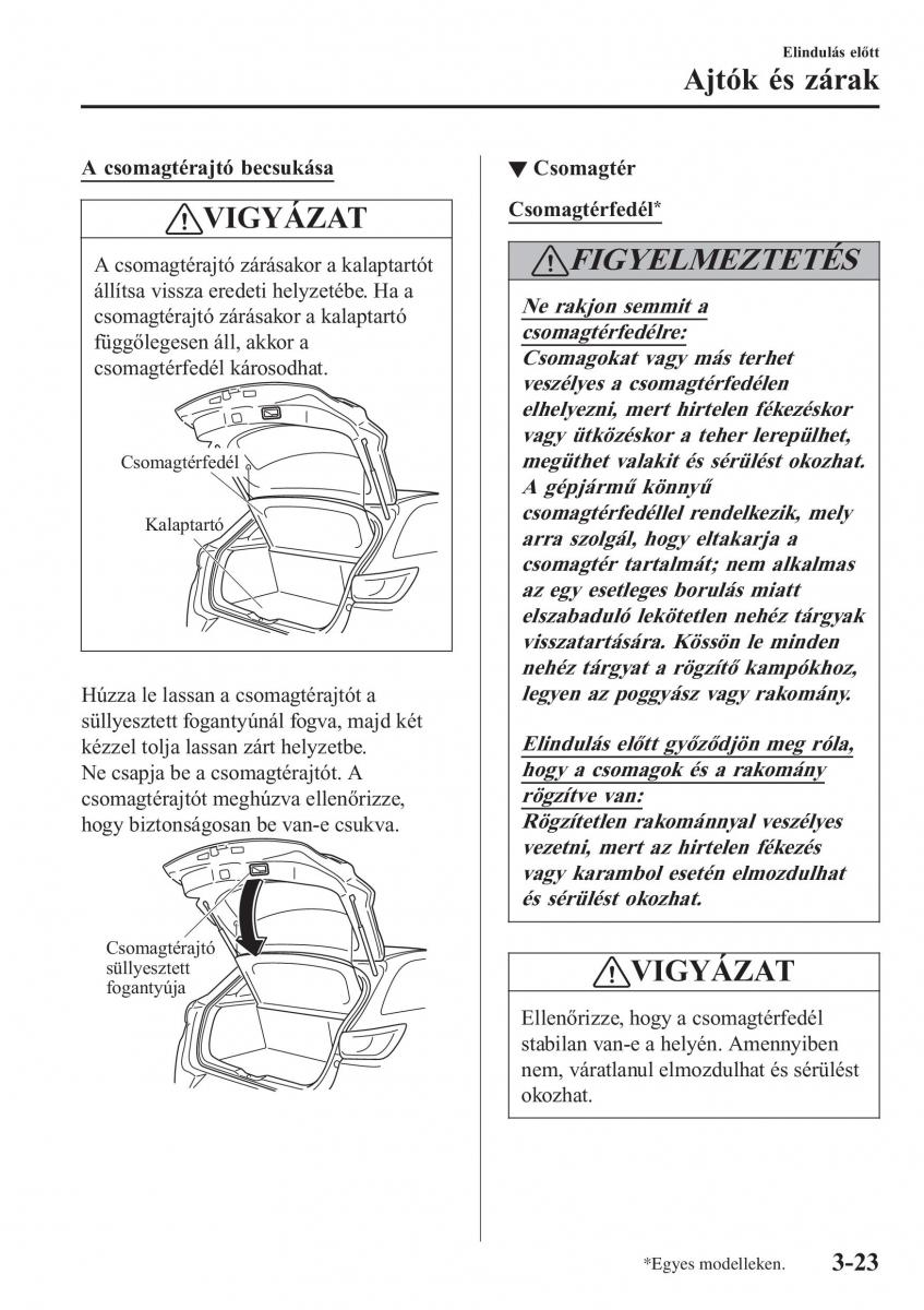 Mazda CX 3 Kezelesi utmutato / page 103