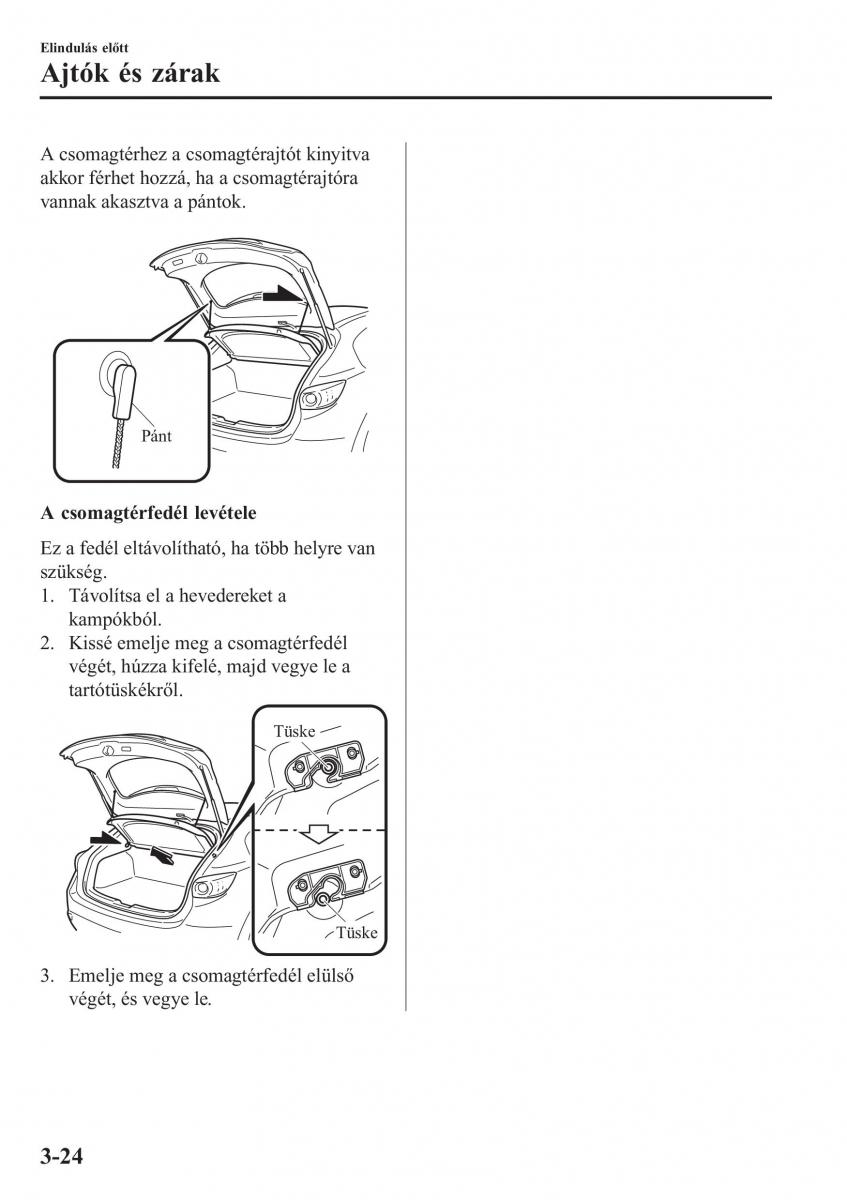 Mazda CX 3 Kezelesi utmutato / page 104