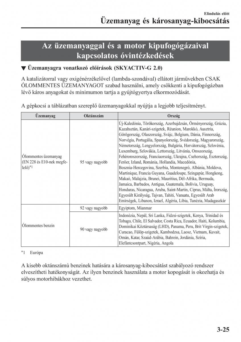 Mazda CX 3 Kezelesi utmutato / page 105