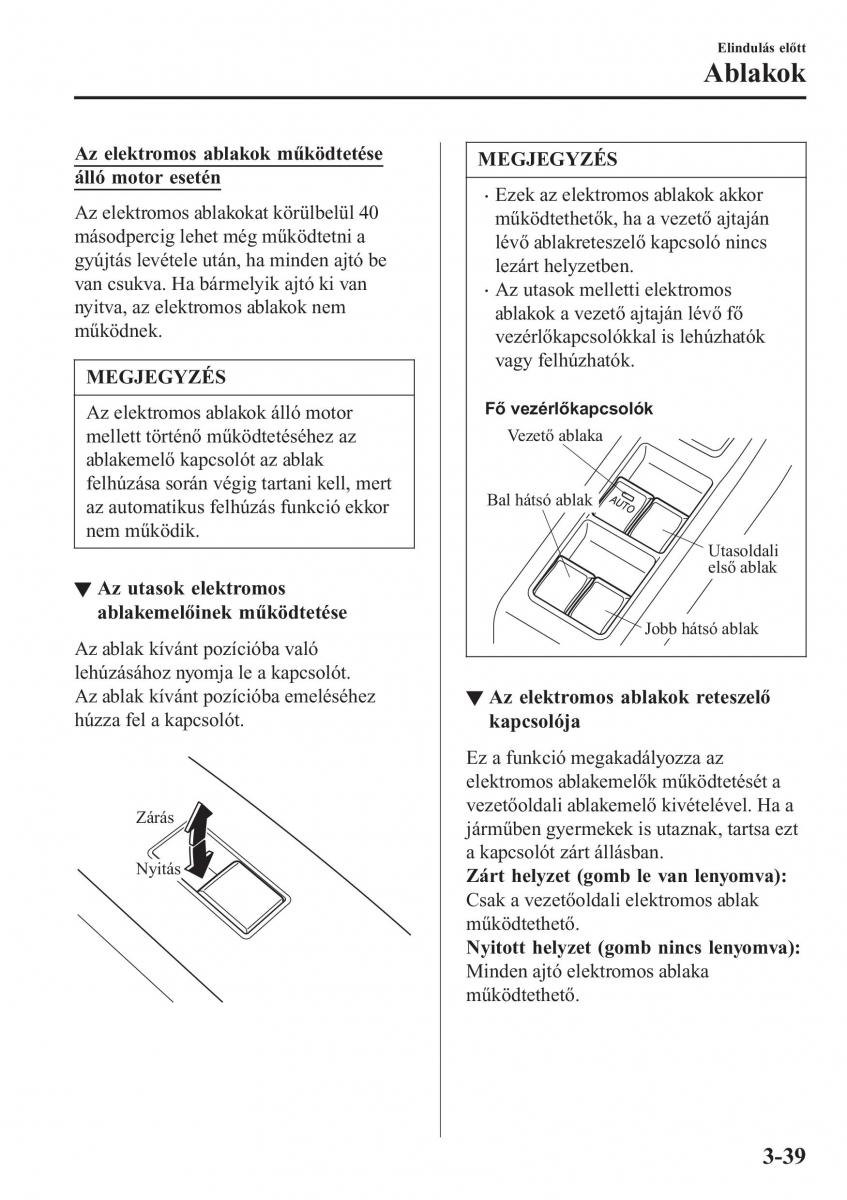 Mazda CX 3 Kezelesi utmutato / page 119