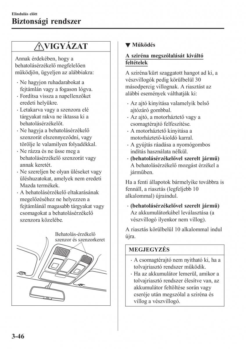 Mazda CX 3 Kezelesi utmutato / page 126