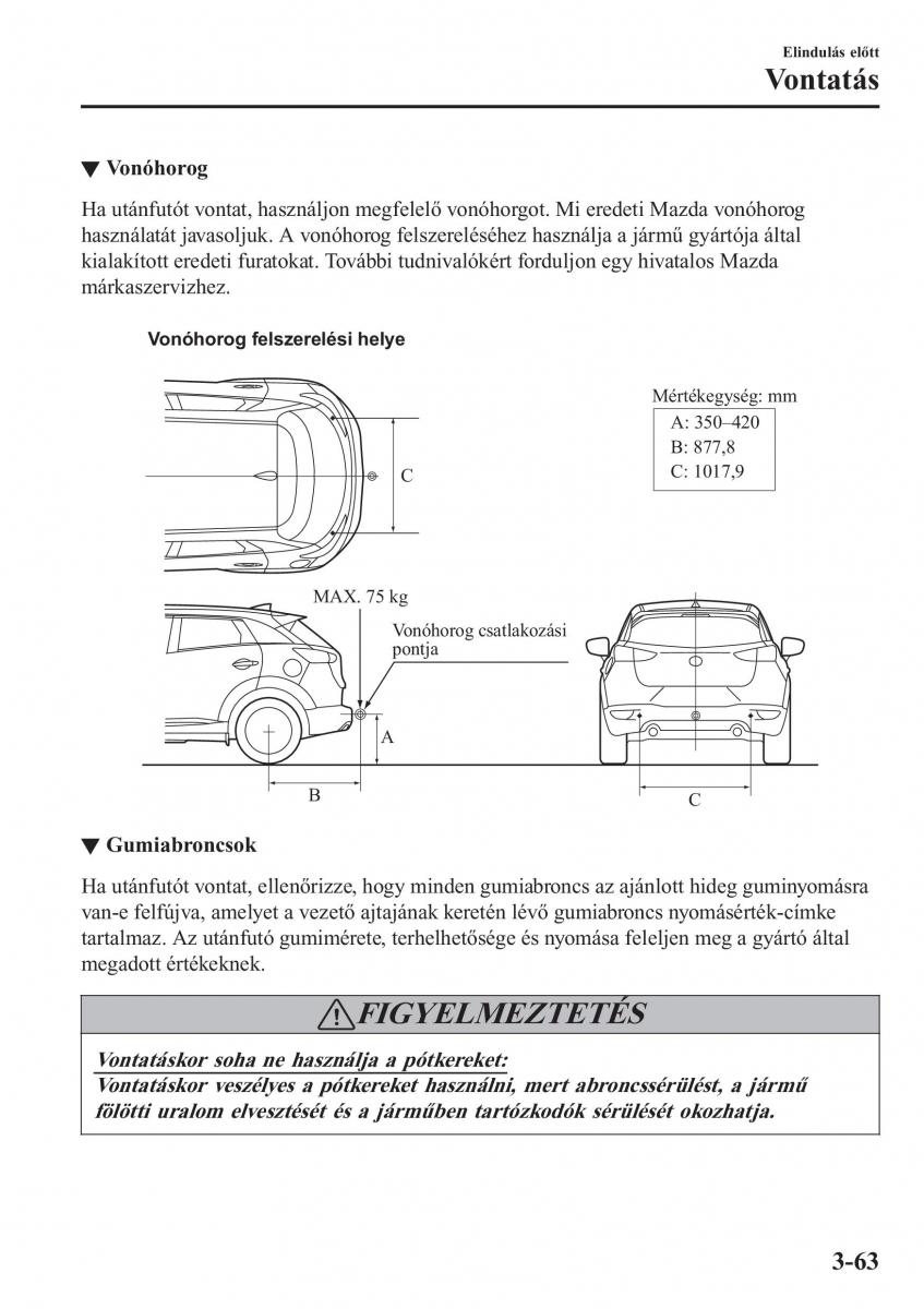 Mazda CX 3 Kezelesi utmutato / page 143