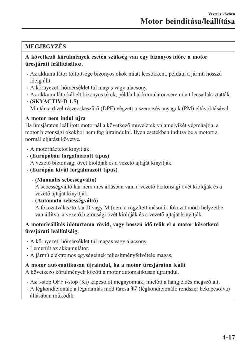 Mazda CX 3 Kezelesi utmutato / page 163