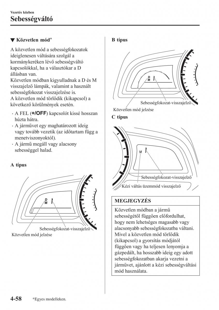 Mazda CX 3 Kezelesi utmutato / page 204