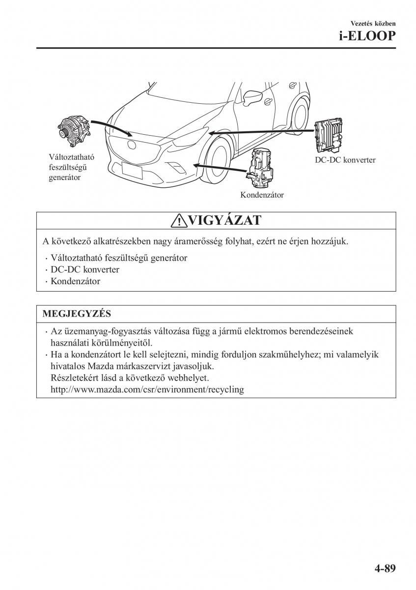 Mazda CX 3 Kezelesi utmutato / page 235