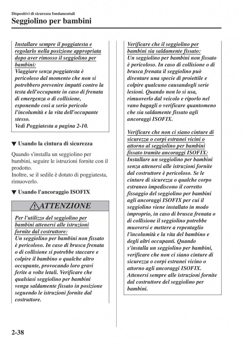 Mazda CX 3 manuale del proprietario / page 58