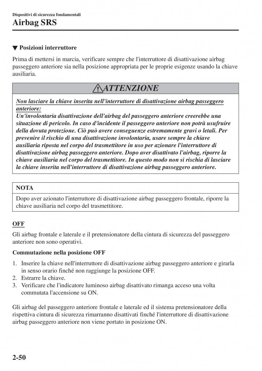 Mazda CX 3 manuale del proprietario / page 70