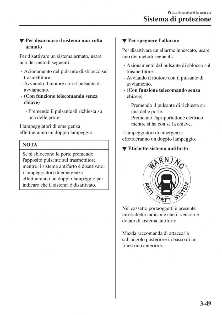 Mazda CX 3 manuale del proprietario / page 129