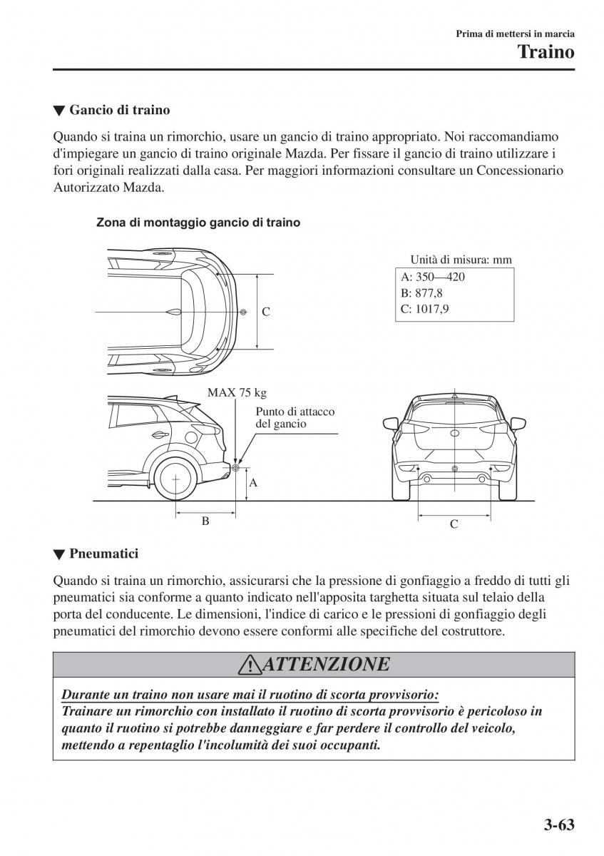 Mazda CX 3 manuale del proprietario / page 143