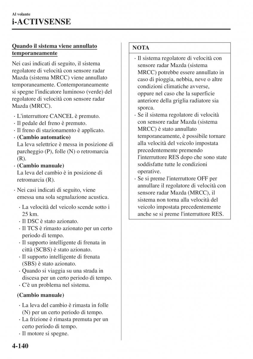 Mazda CX 3 manuale del proprietario / page 286