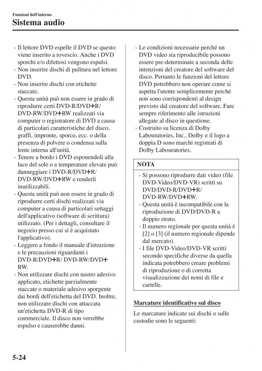 Mazda CX 3 manuale del proprietario / page 364