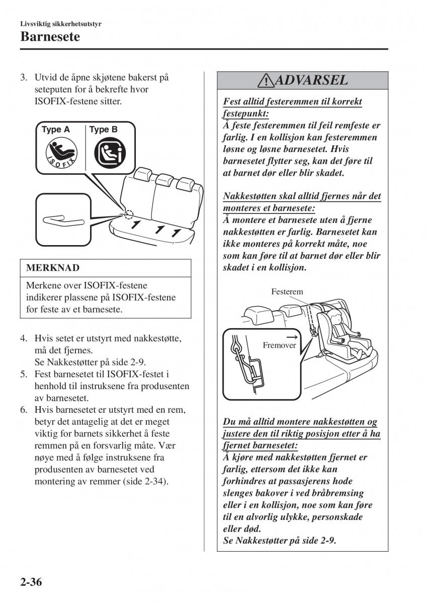 Mazda CX 3 bruksanvisningen / page 56