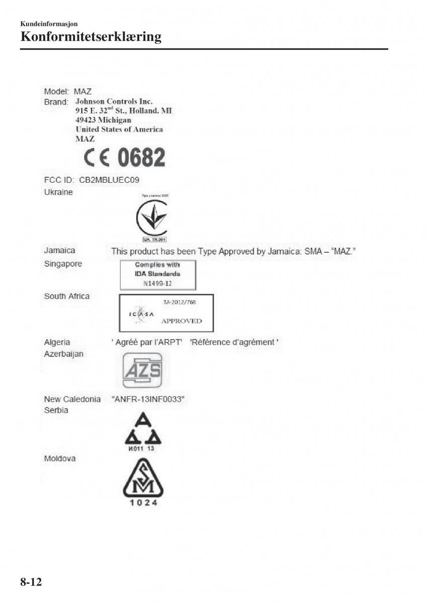 Mazda CX 3 bruksanvisningen / page 592