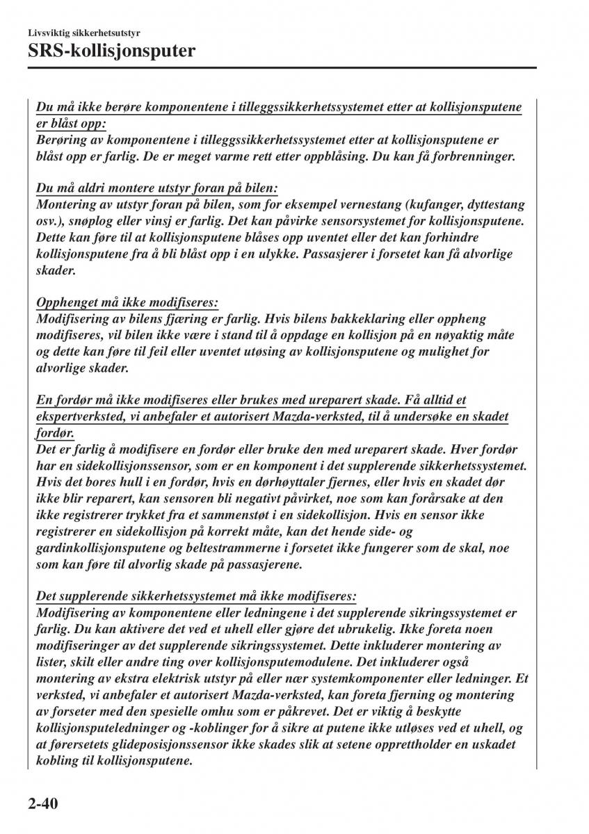 Mazda CX 3 bruksanvisningen / page 60