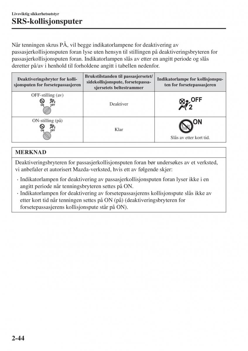 Mazda CX 3 bruksanvisningen / page 64