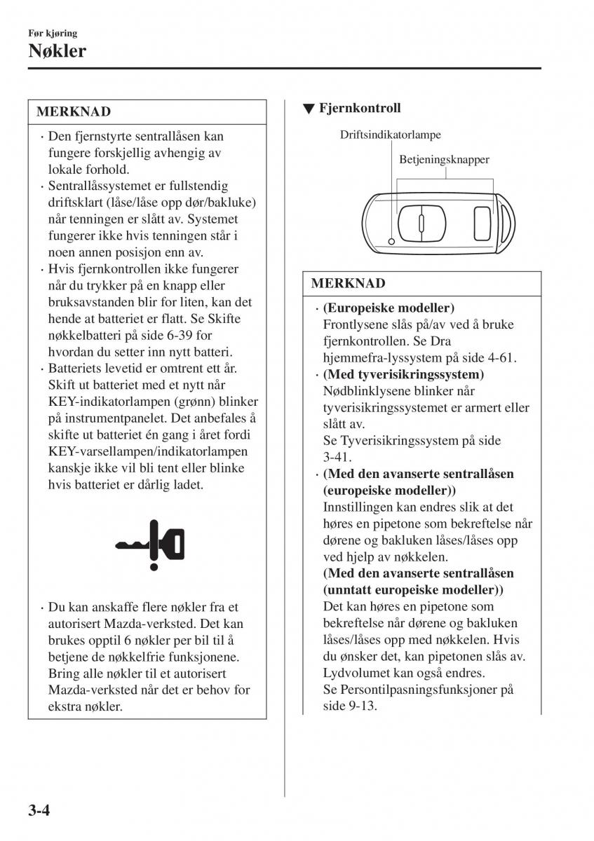 Mazda CX 3 bruksanvisningen / page 78