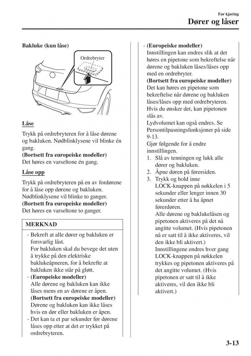 Mazda CX 3 bruksanvisningen / page 87