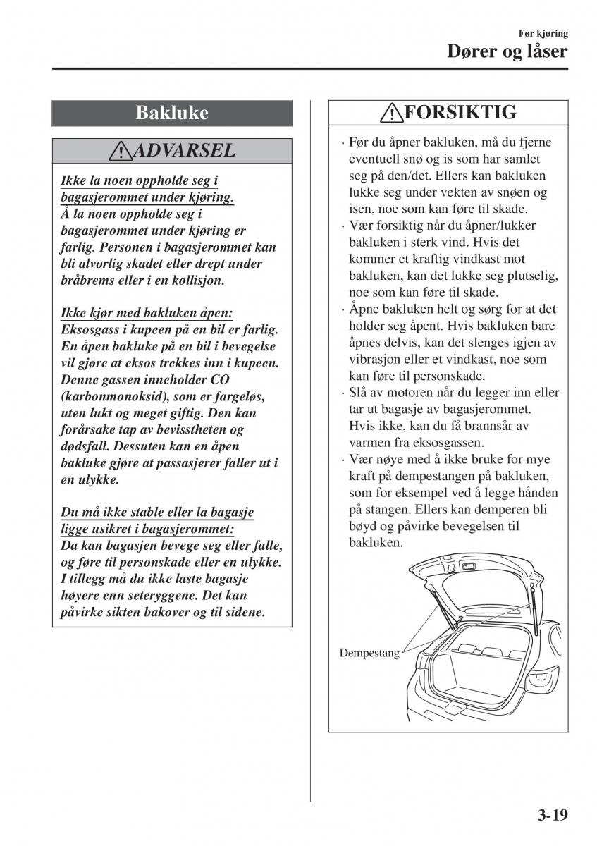 Mazda CX 3 bruksanvisningen / page 93