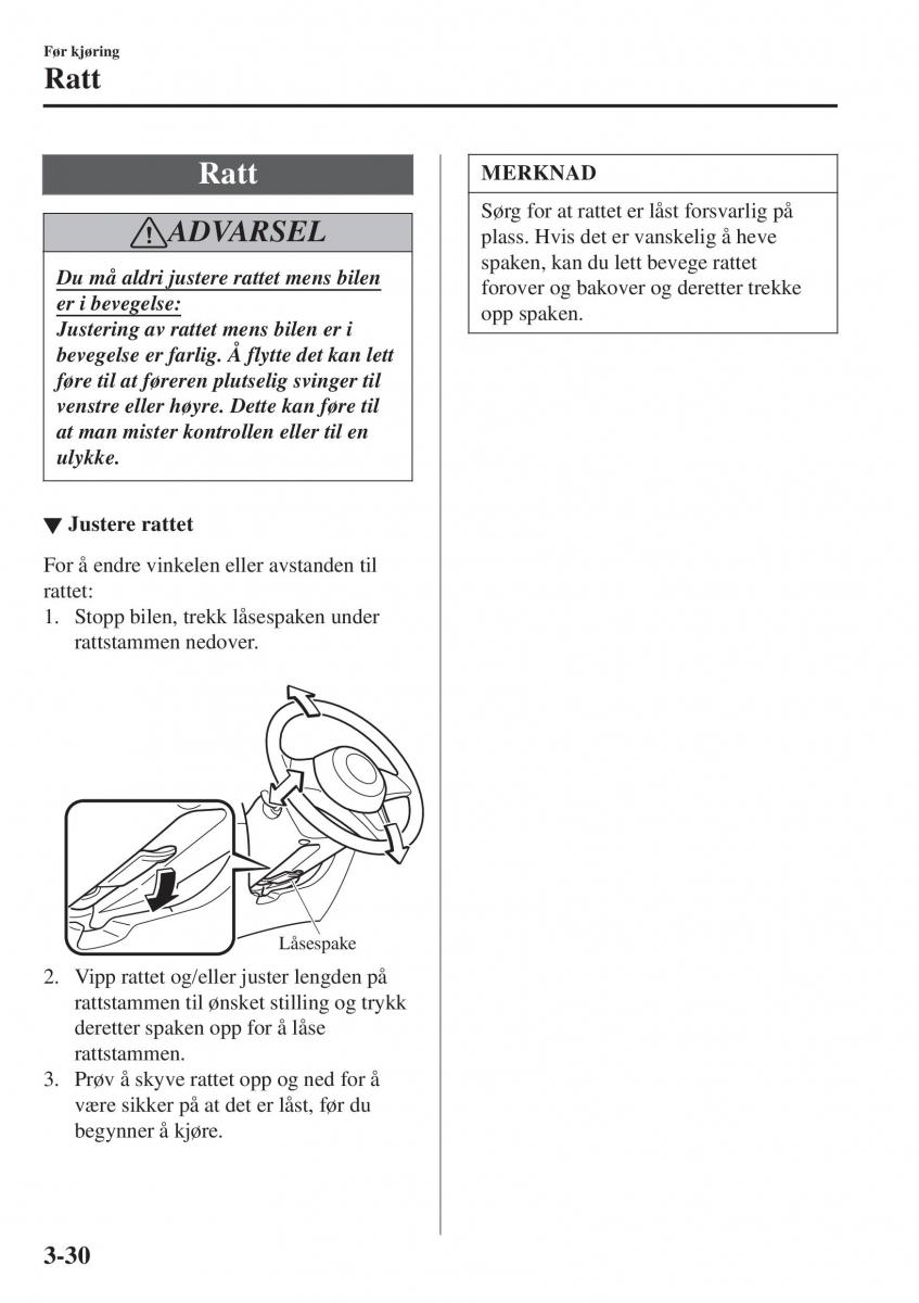 Mazda CX 3 bruksanvisningen / page 104