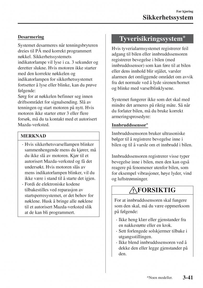 Mazda CX 3 bruksanvisningen / page 115