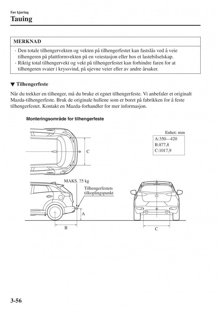 Mazda CX 3 bruksanvisningen / page 130