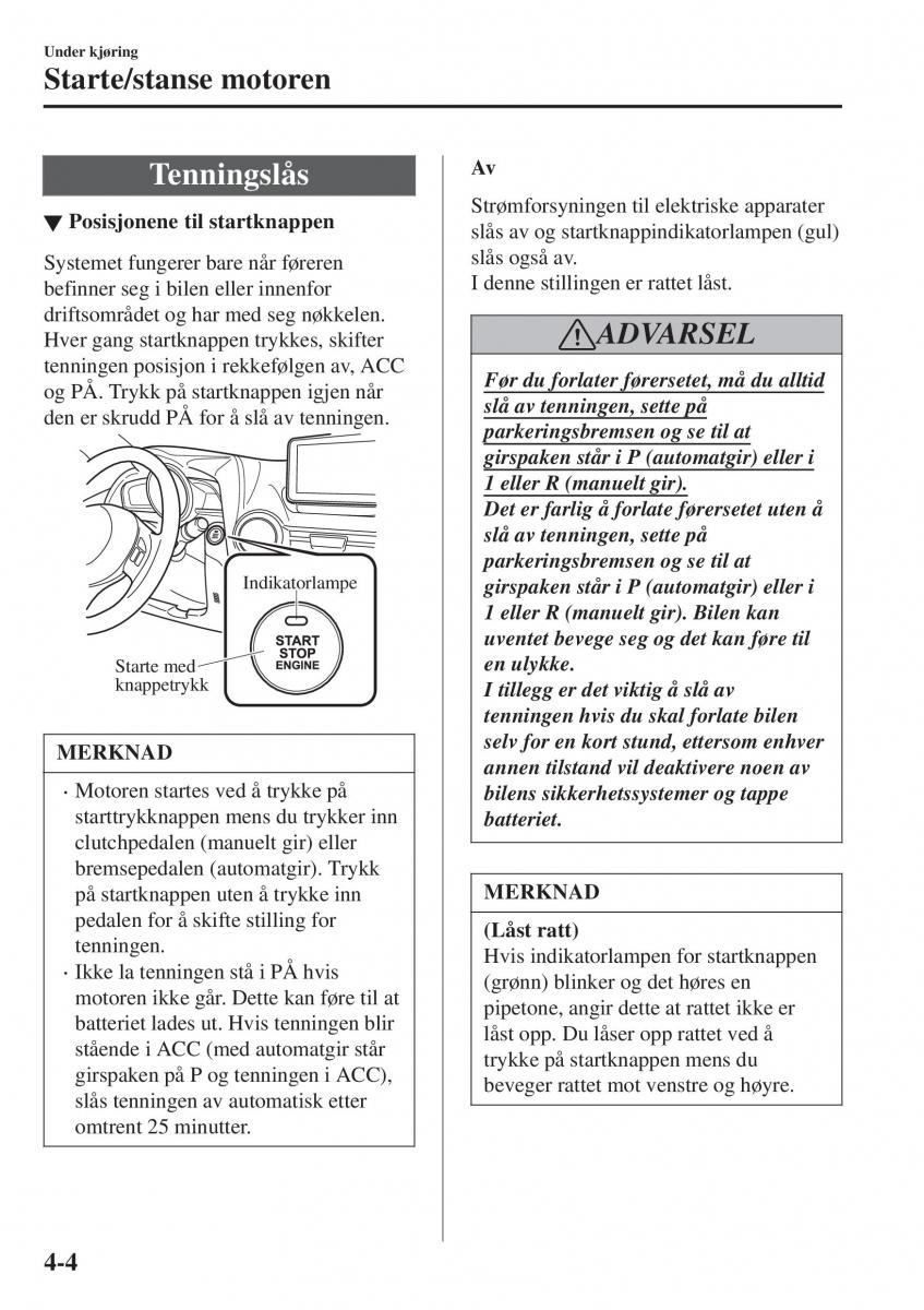 Mazda CX 3 bruksanvisningen / page 138