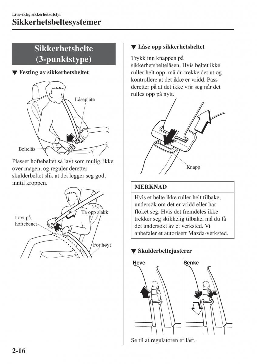 Mazda CX 3 bruksanvisningen / page 36