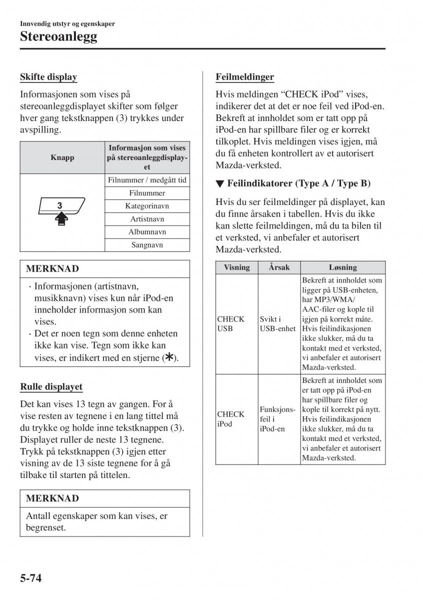 Mazda CX 3 bruksanvisningen / page 382