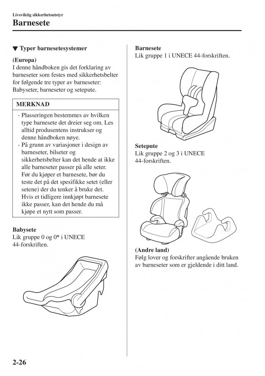 Mazda CX 3 bruksanvisningen / page 46