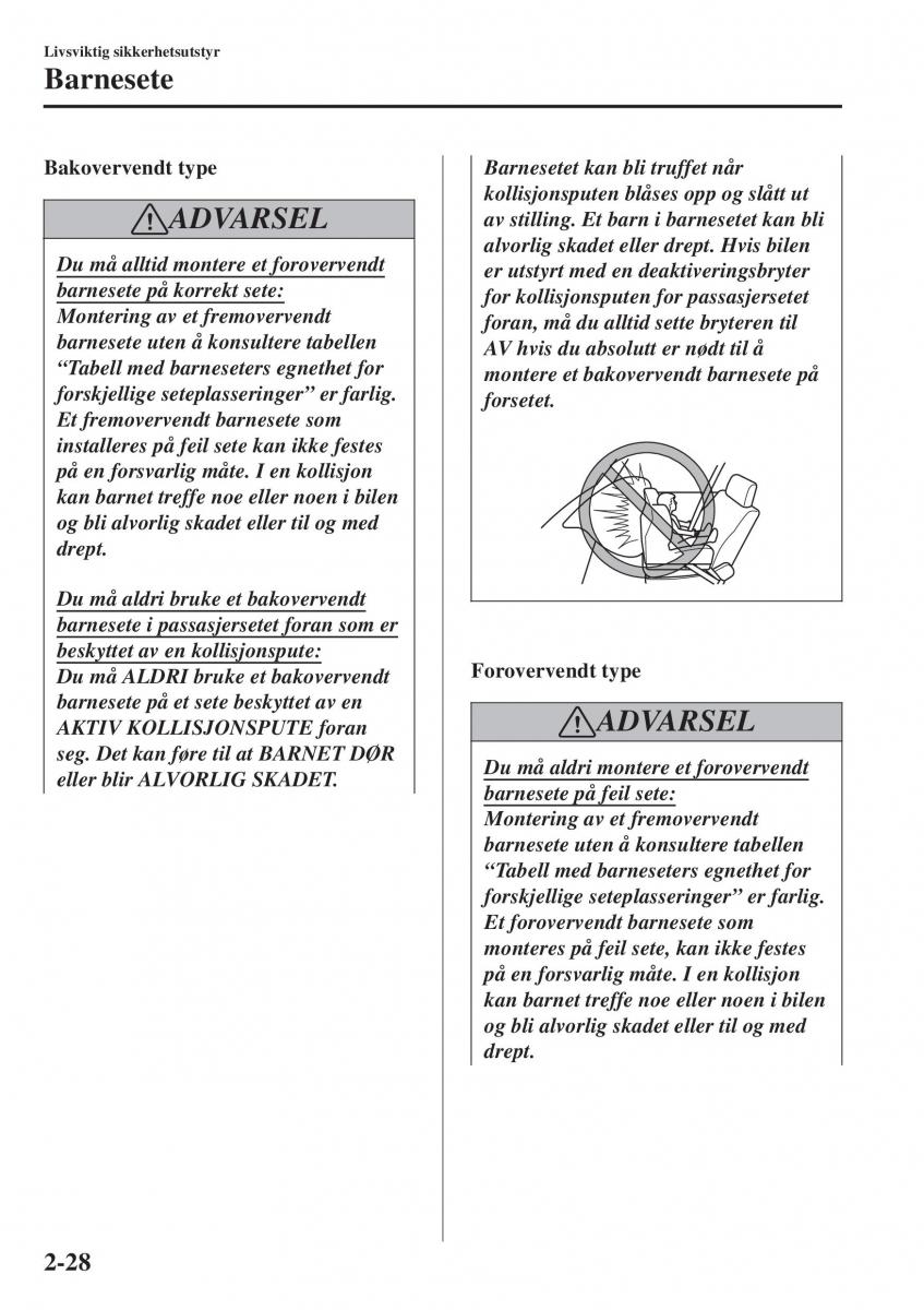 Mazda CX 3 bruksanvisningen / page 48