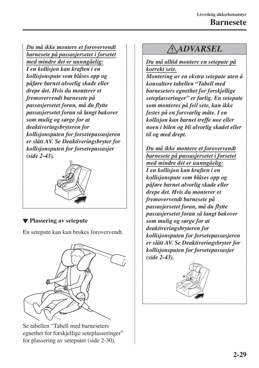 Mazda CX 3 bruksanvisningen / page 49