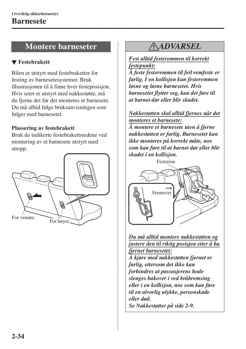 Mazda CX 3 bruksanvisningen / page 54