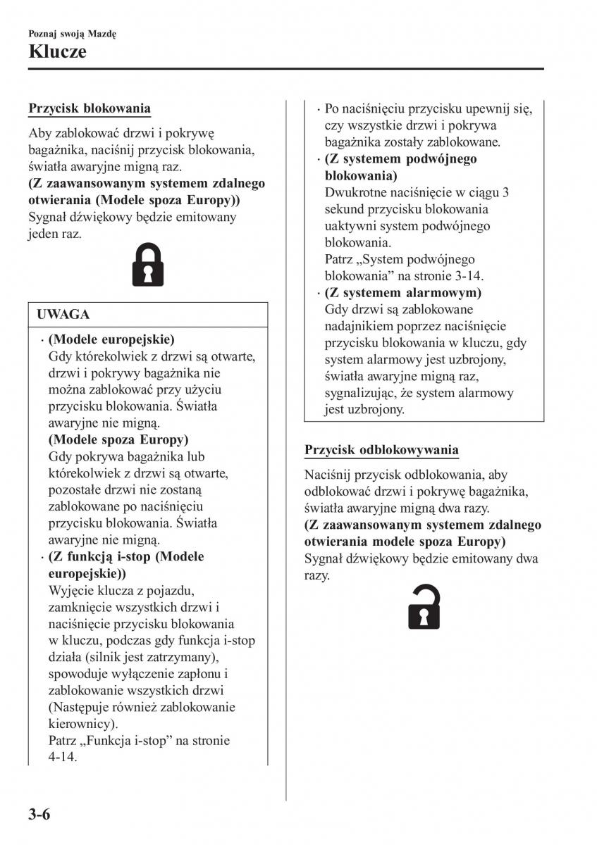 Mazda CX 3 instrukcja obslugi / page 86