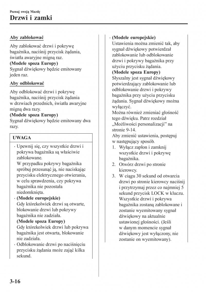 Mazda CX 3 instrukcja obslugi / page 96