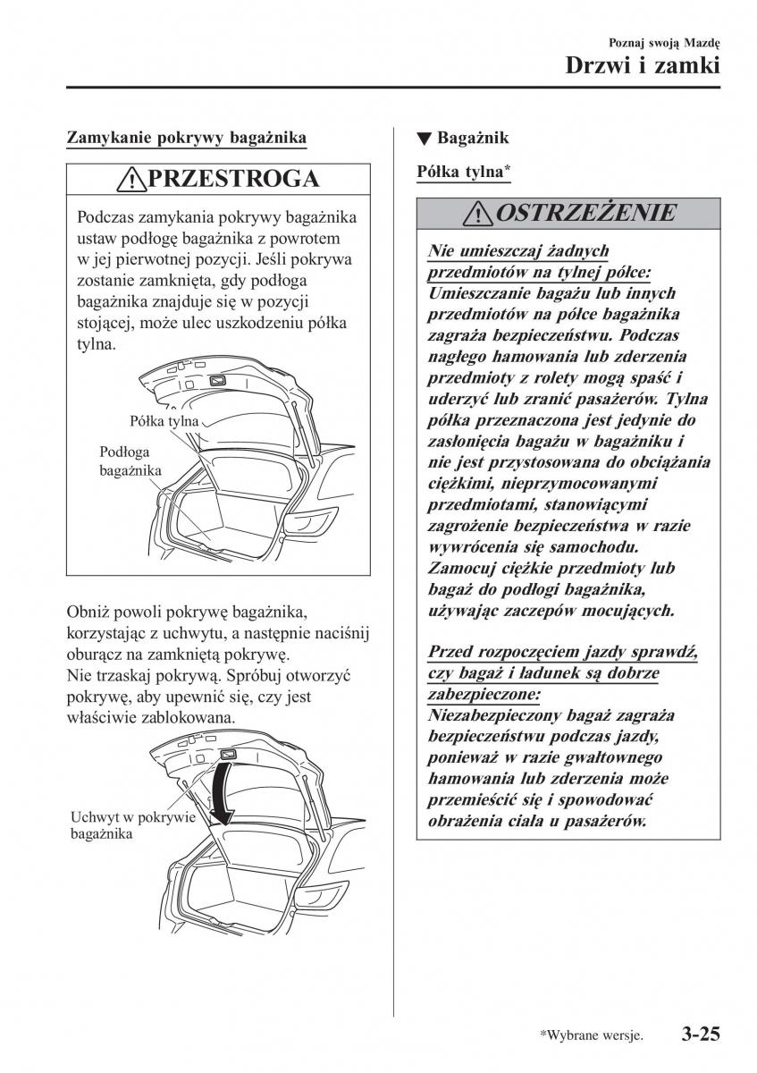 Mazda CX 3 instrukcja obslugi / page 105