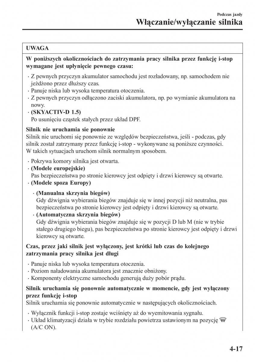 Mazda CX 3 instrukcja obslugi / page 167