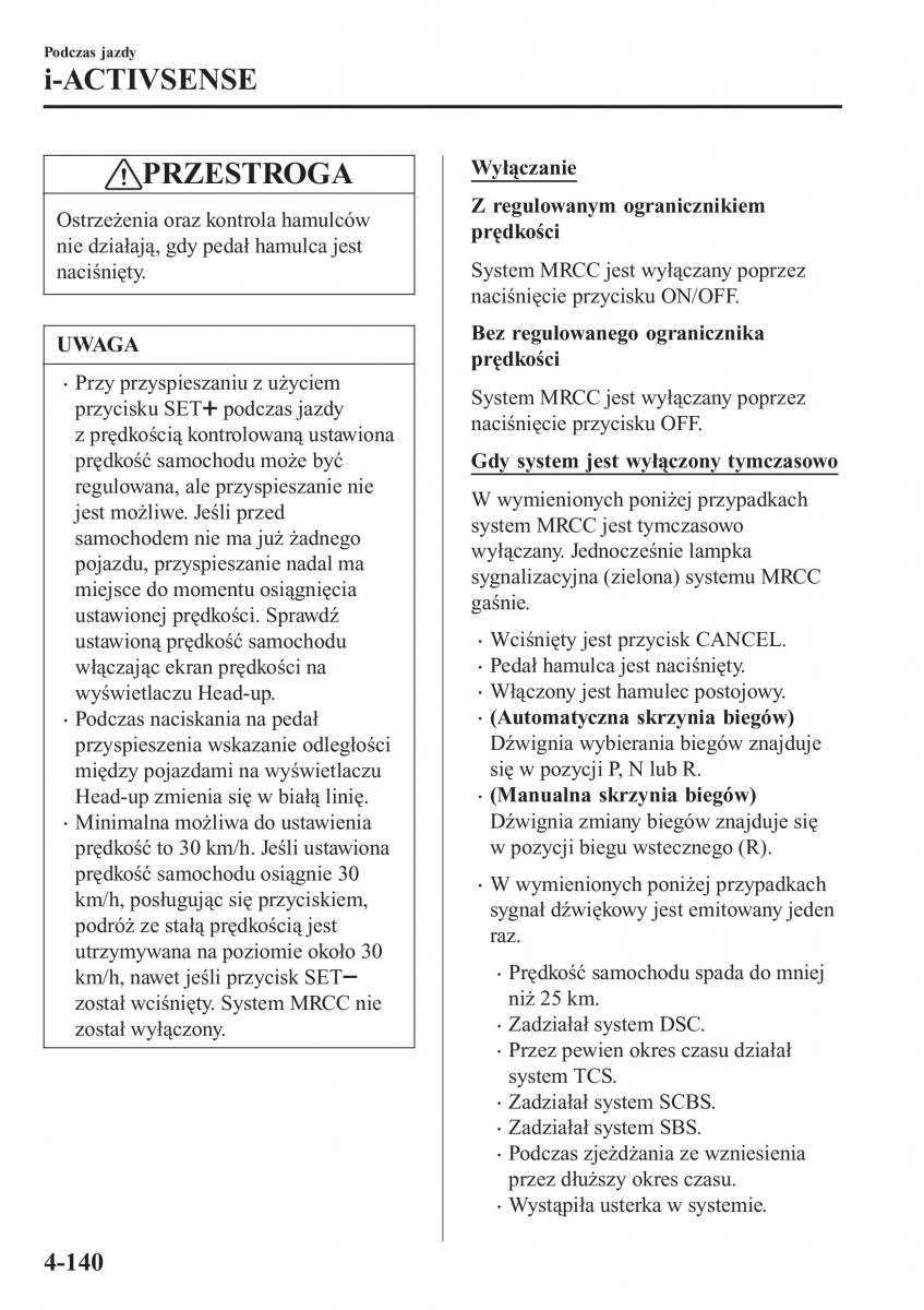 Mazda CX 3 instrukcja obslugi / page 290