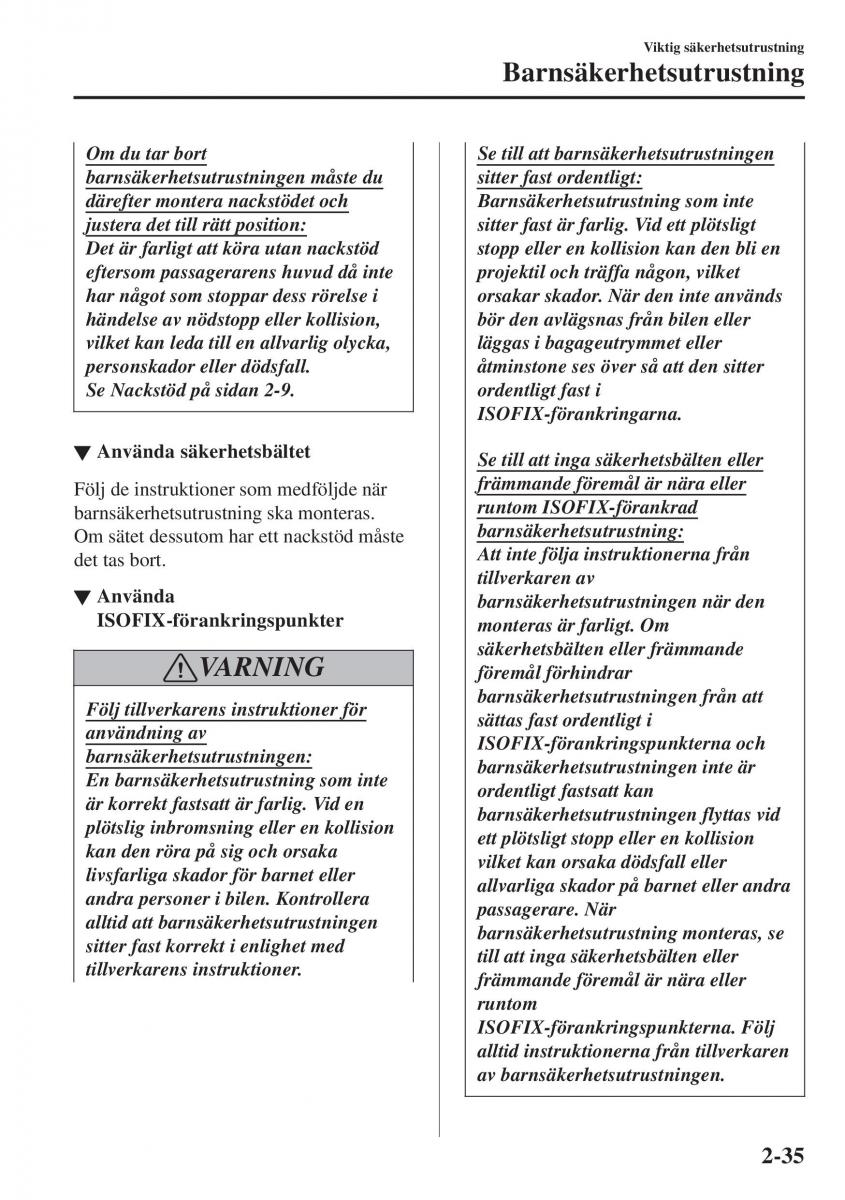 Mazda CX 3 instruktionsbok / page 55