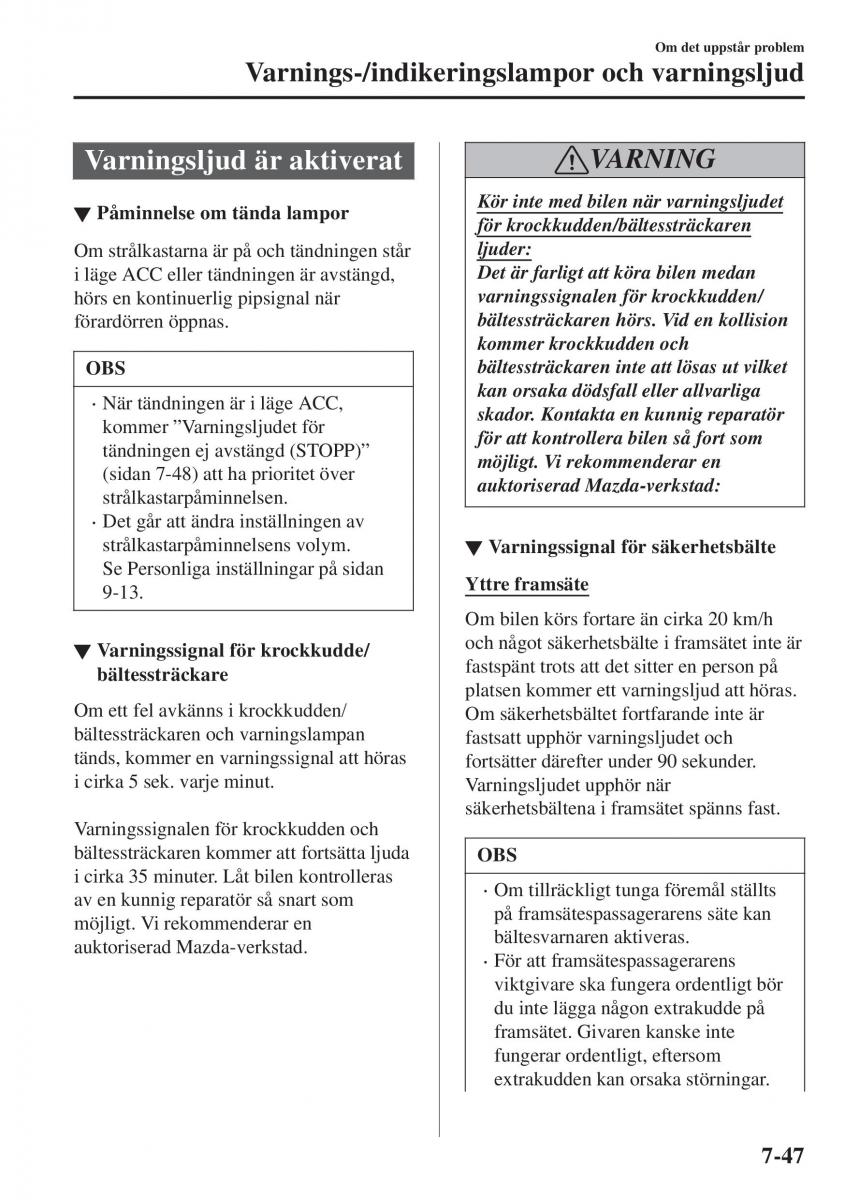 Mazda CX 3 instruktionsbok / page 579