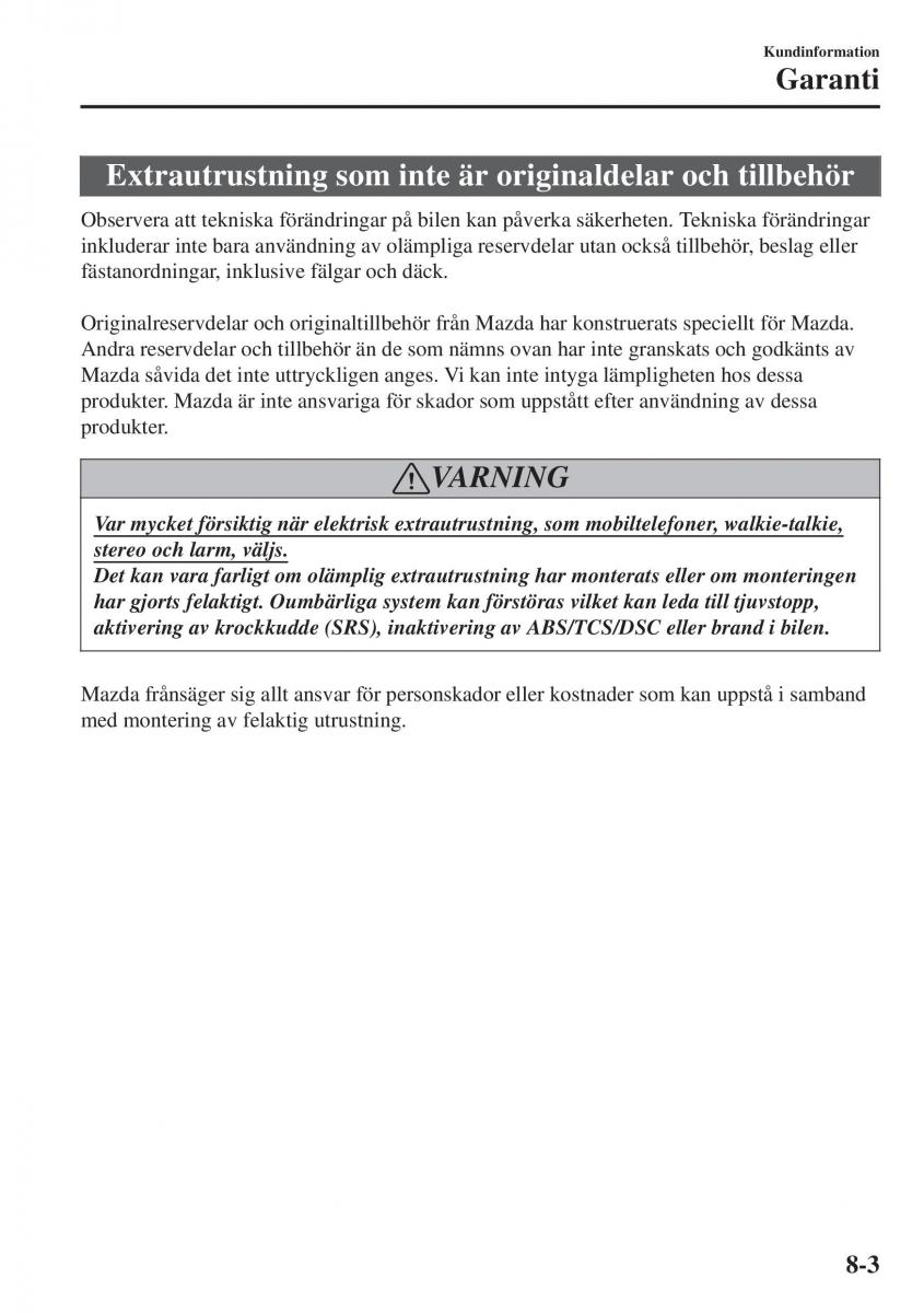 Mazda CX 3 instruktionsbok / page 587