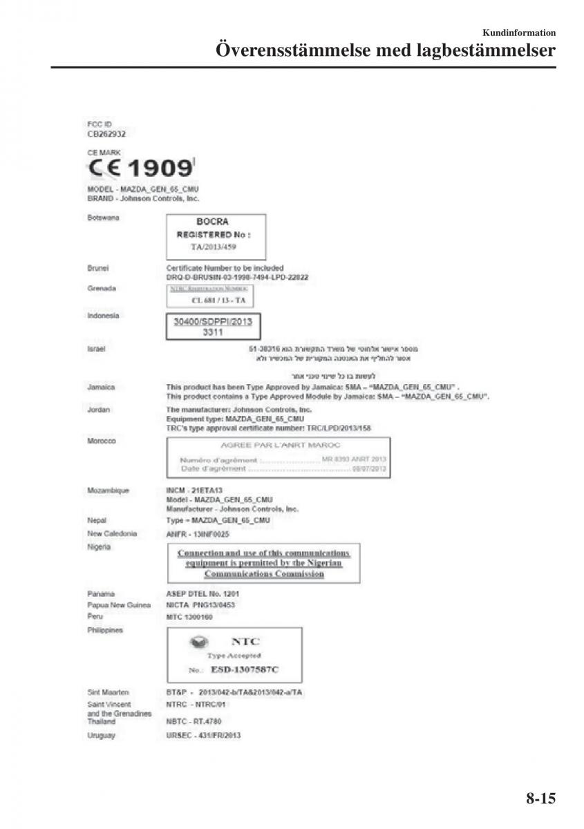 Mazda CX 3 instruktionsbok / page 599