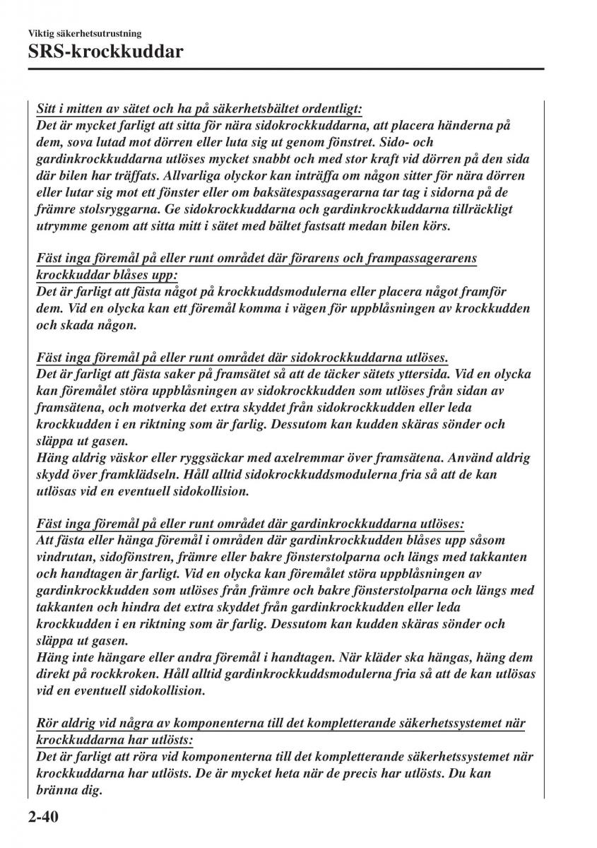 Mazda CX 3 instruktionsbok / page 60