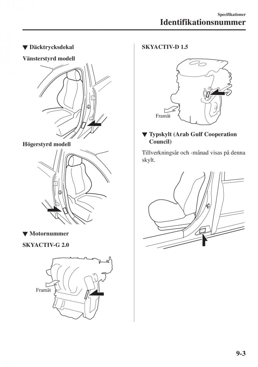 Mazda CX 3 instruktionsbok / page 611