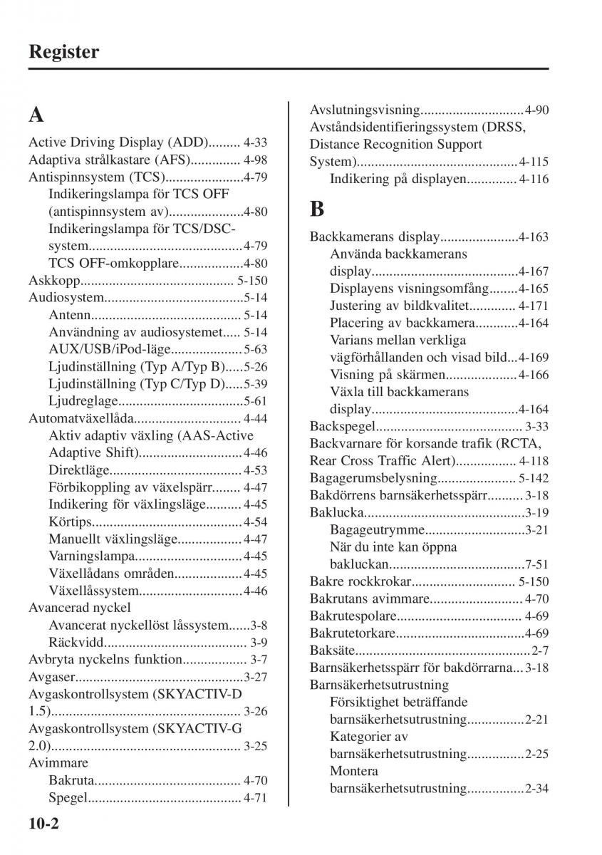 Mazda CX 3 instruktionsbok / page 630