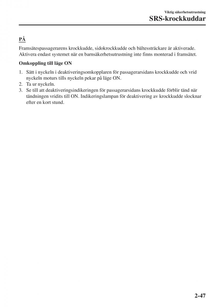 Mazda CX 3 instruktionsbok / page 67