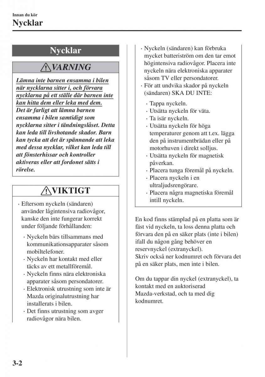 Mazda CX 3 instruktionsbok / page 78