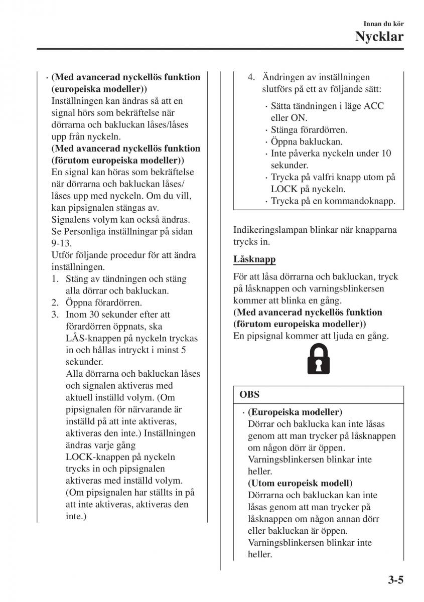 Mazda CX 3 instruktionsbok / page 81