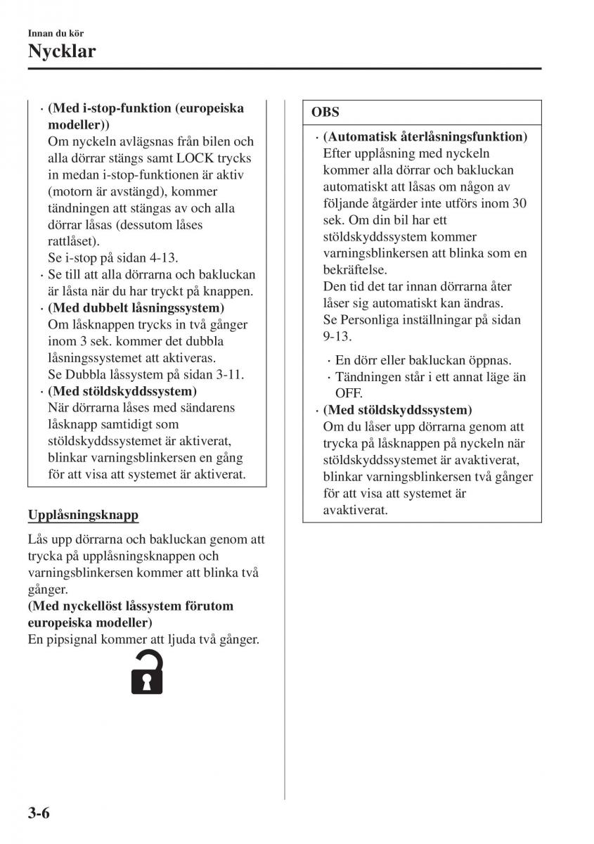 Mazda CX 3 instruktionsbok / page 82