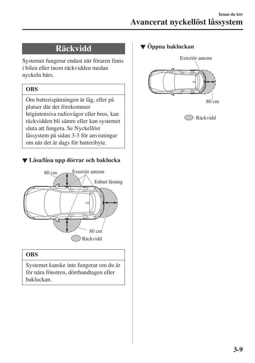 Mazda CX 3 instruktionsbok / page 85